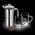 26 Oz. French Coffee Press w/ 2 Haworth Mugs